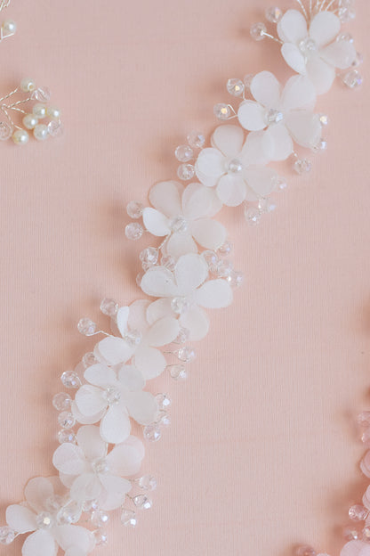 Handmade Pearl Wedding Hair Accessories: Headband, Vine, Comb & Bow
