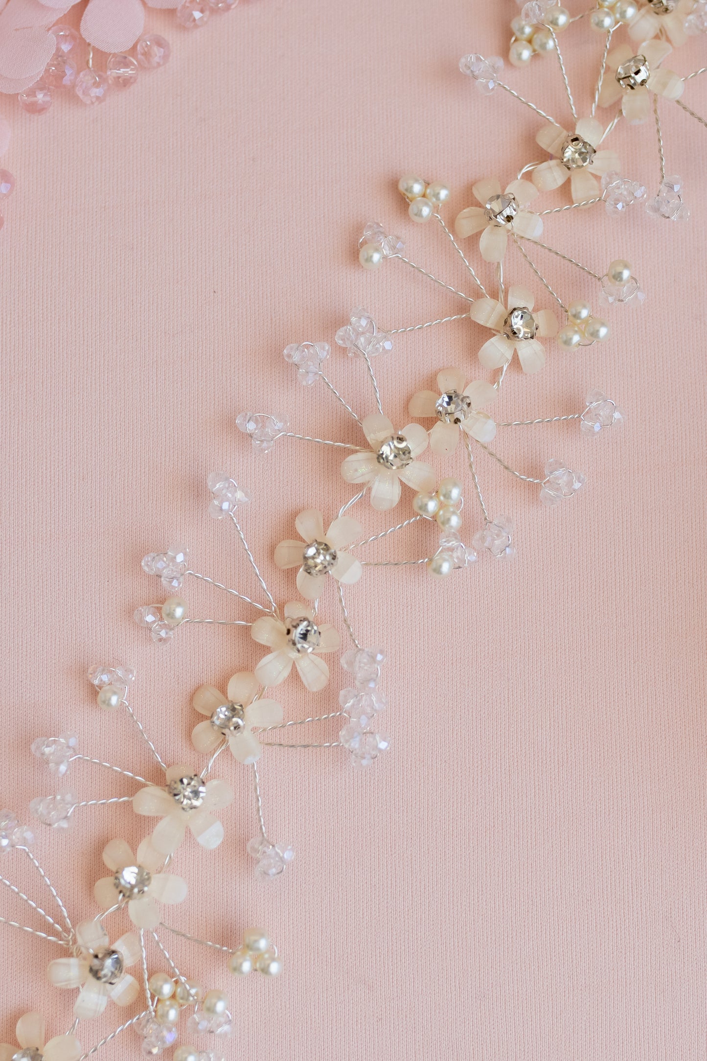 Handmade Pearl Wedding Hair Accessories: Headband, Vine, Comb & Bow