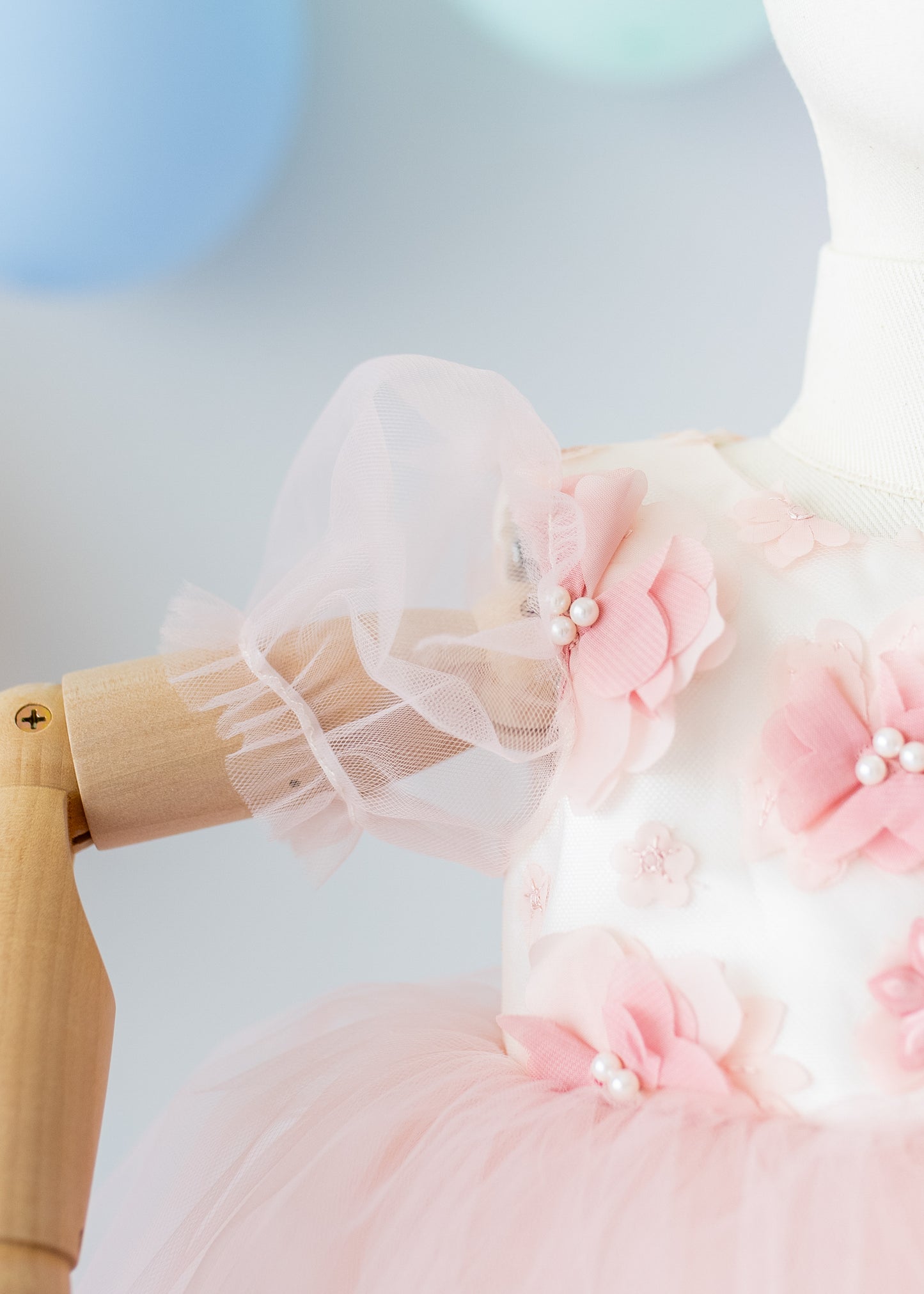 Elegant Blush Pink Tulle Toddler Girl Dress with Satin Diaper Cover for Special Occasions