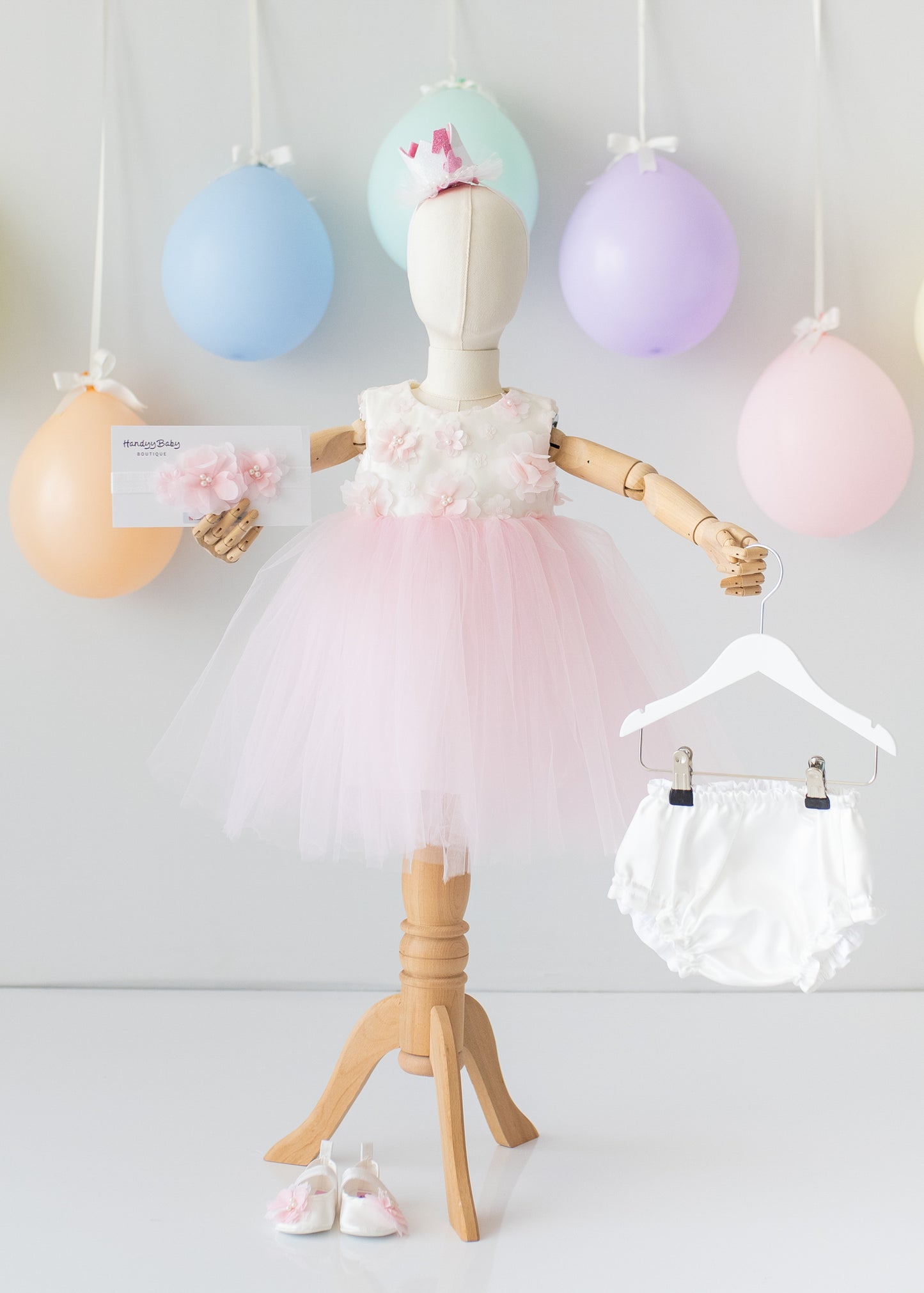 Elegant Pink Tulle Toddler Girl Dress with Satin Diaper Cover for Special Occasions