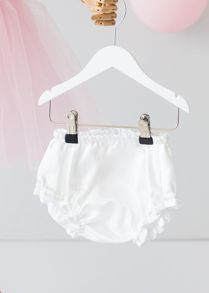 Elegant Pink Tulle Toddler Girl Dress with Satin Diaper Cover for Special Occasions