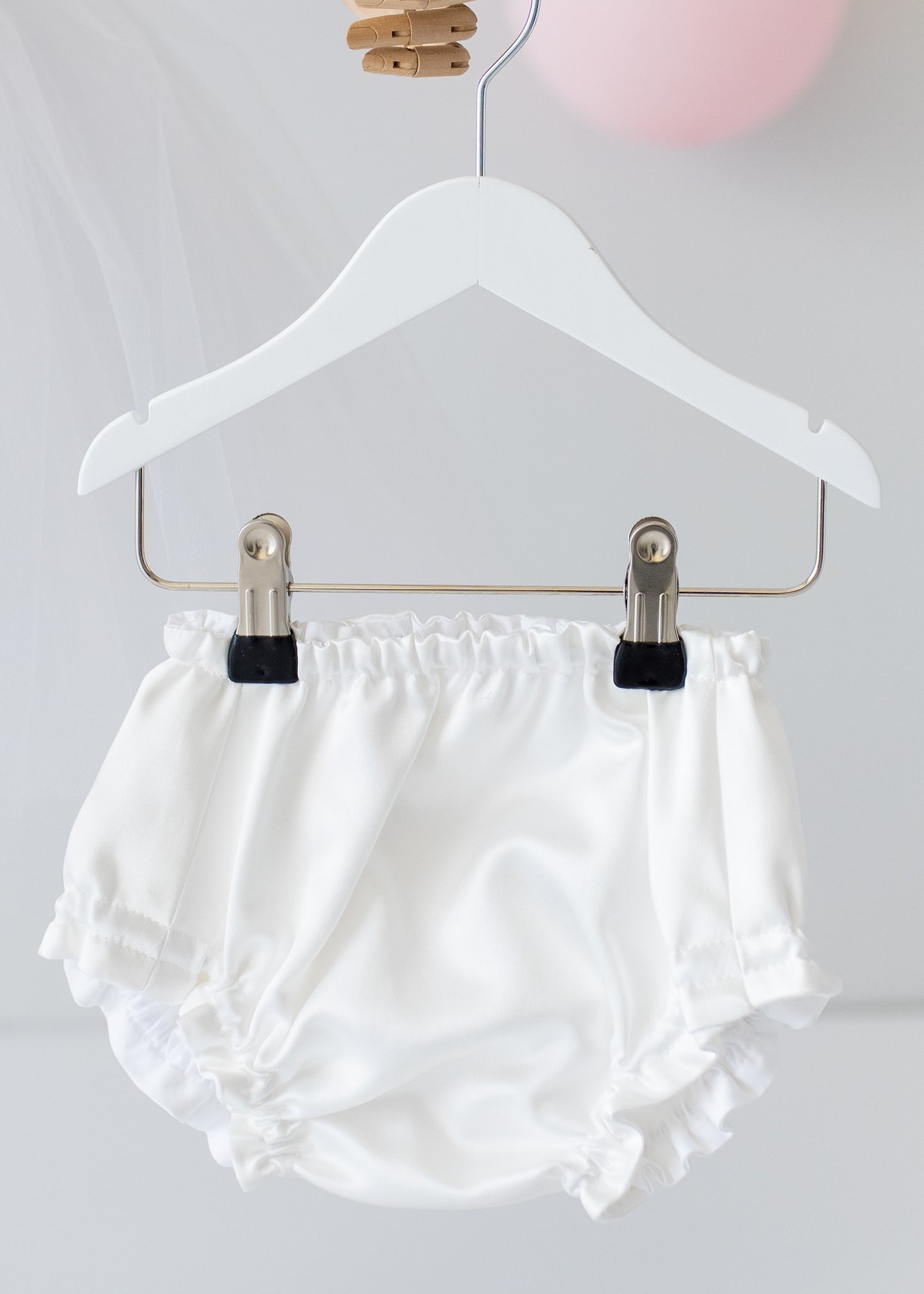 Elegant White Tulle Toddler Girl Dress with Satin Diaper Cover for Special Occasions