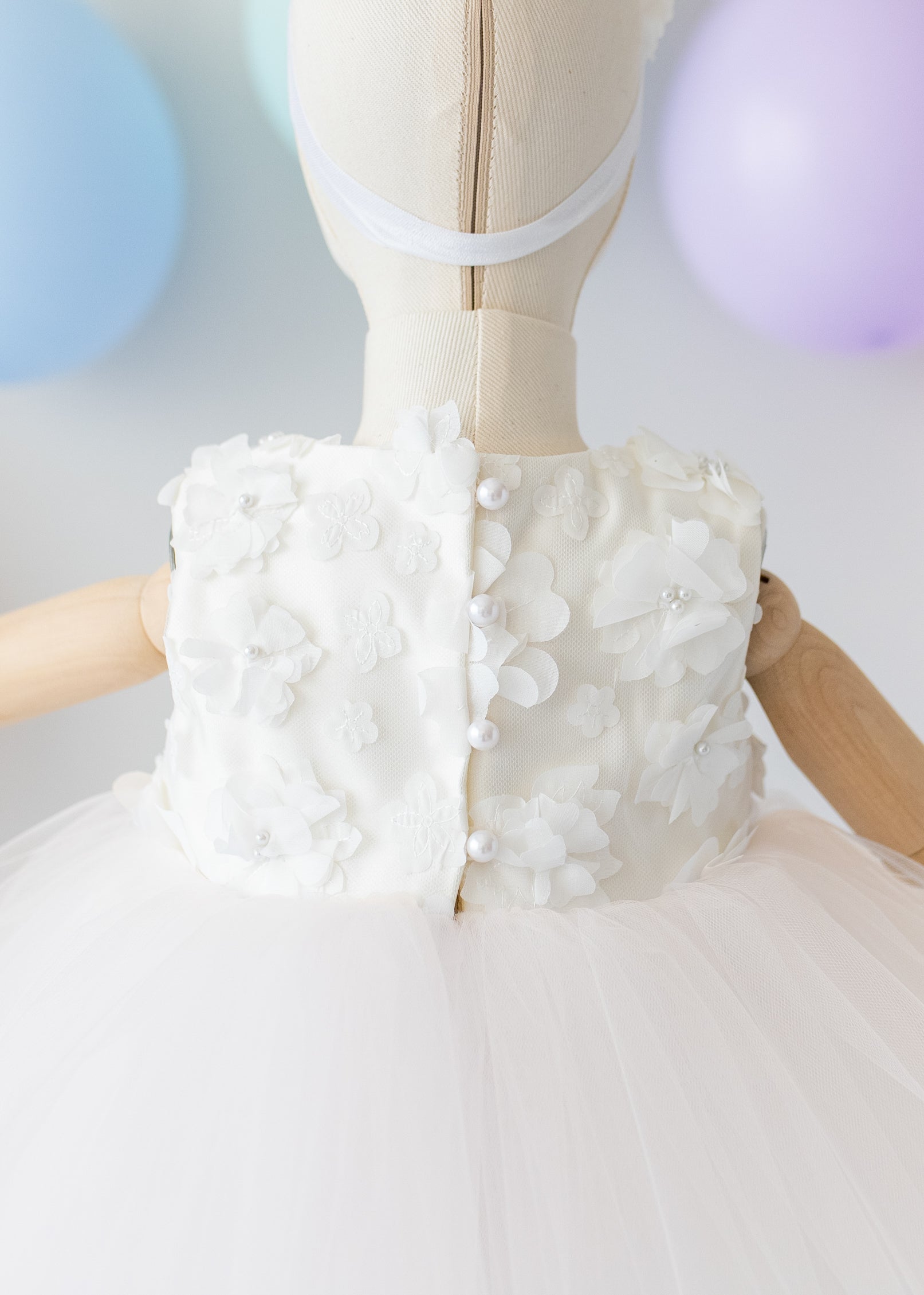 Elegant White Tulle Toddler Girl Dress with Satin Diaper Cover for Special Occasions 6-9 months US kids' numeric / Dress & Diaper