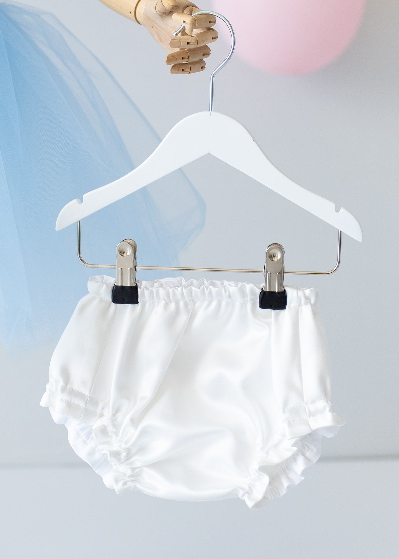 Elegant Blue Tulle Toddler Girl Dress with Satin Diaper Cover for Special Occasions