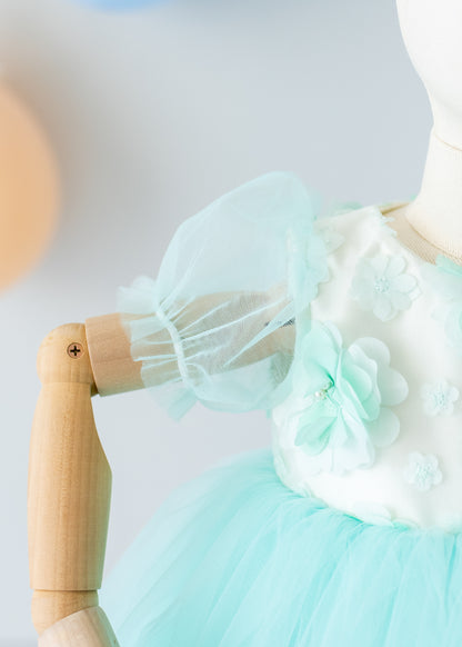 Elegant Mint Green Tulle Toddler Girl Dress with Satin Diaper Cover for Special Occasions