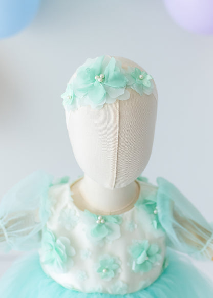 Elegant Mint Green Tulle Toddler Girl Dress with Satin Diaper Cover for Special Occasions