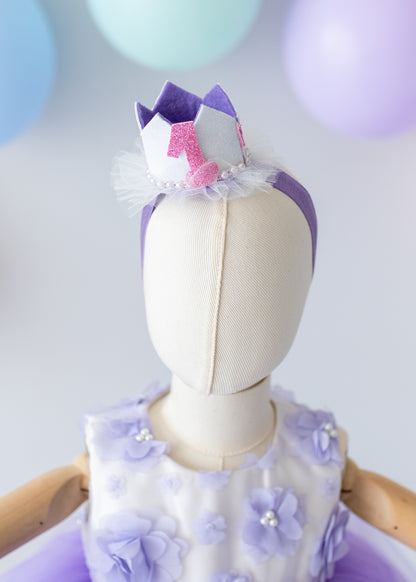 Elegant Purple Tulle Toddler Girl Dress with Satin Diaper Cover for Special Occasions