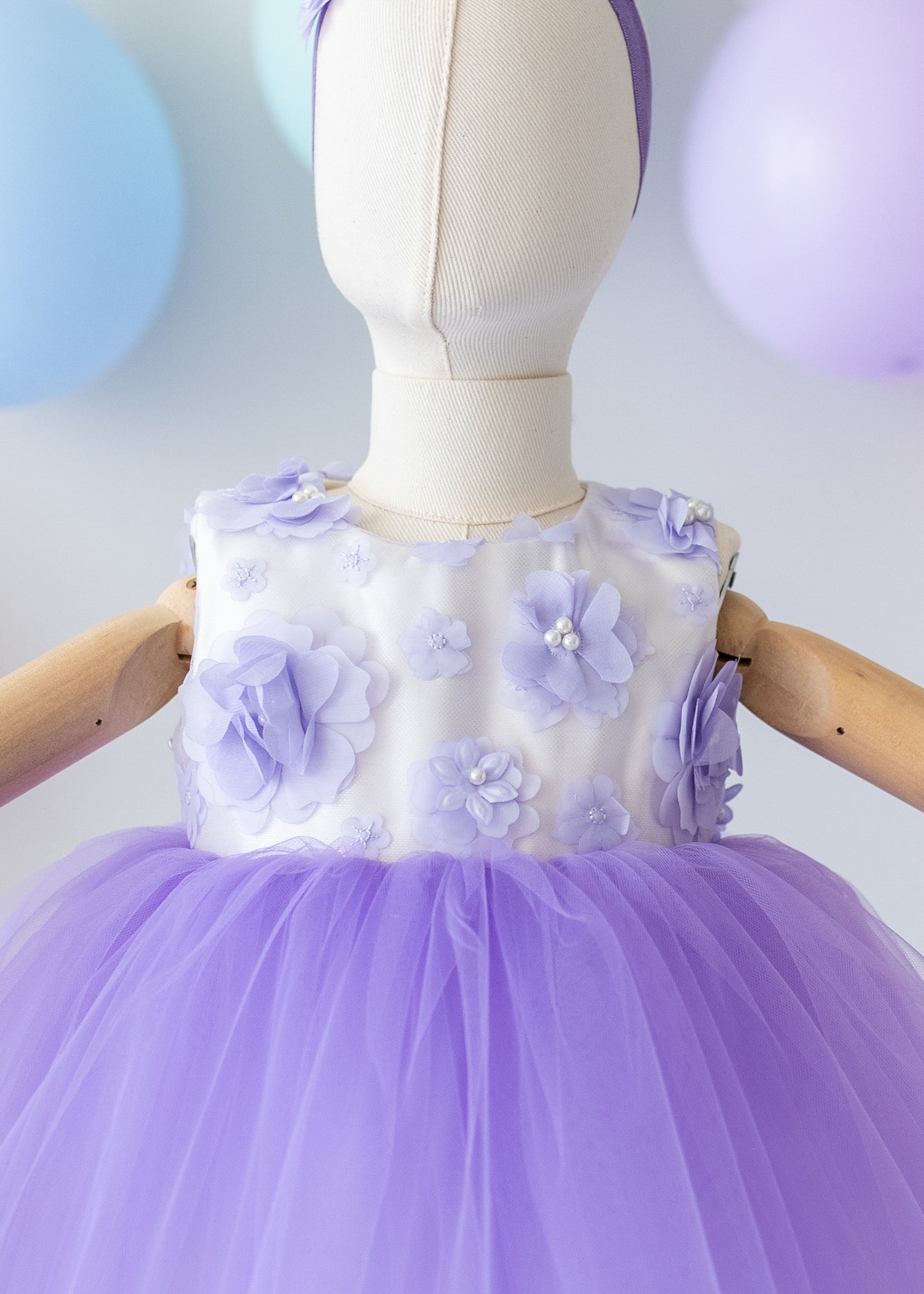 Elegant Purple Tulle Toddler Girl Dress with Satin Diaper Cover for Special Occasions