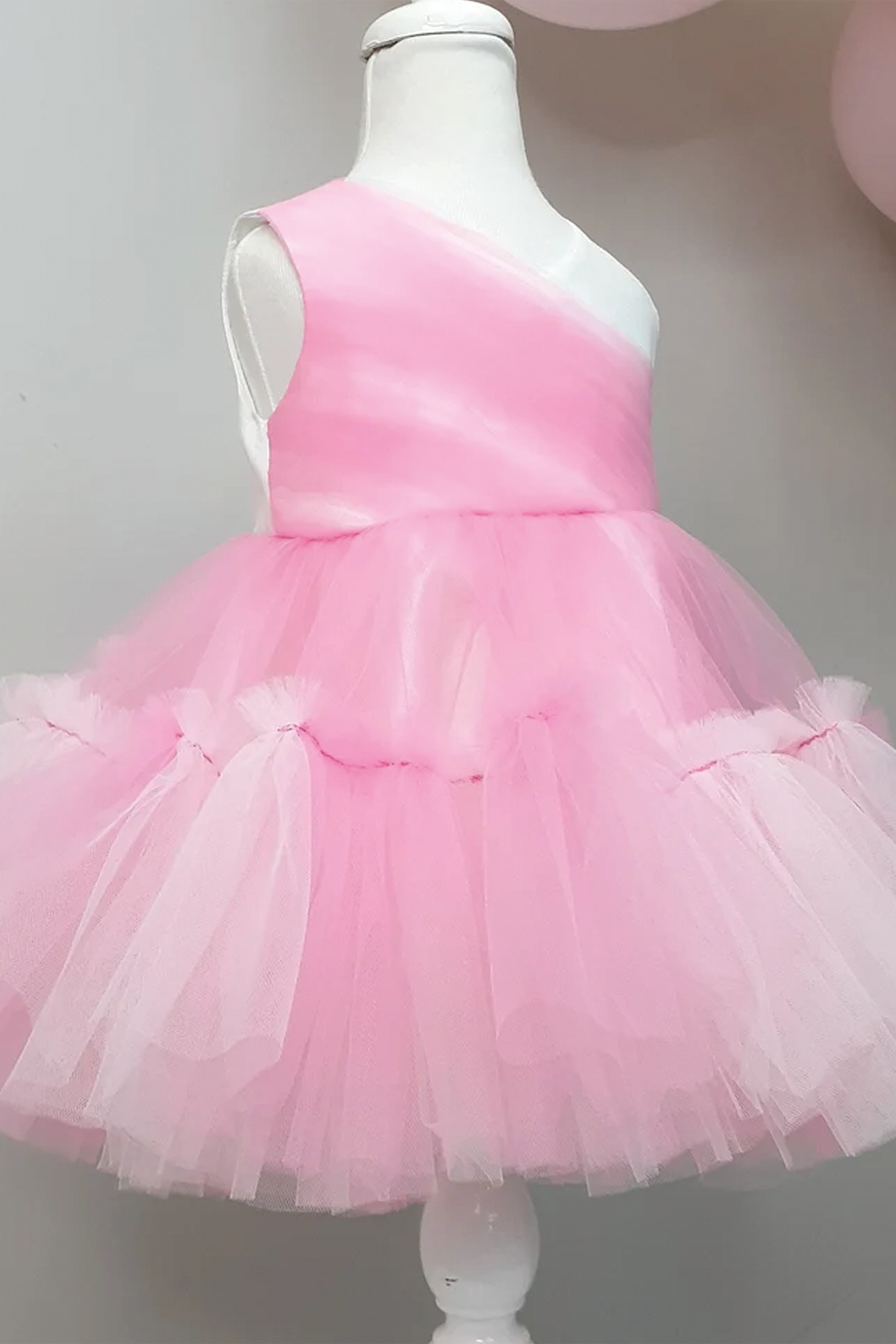 Pink Tulle Baby Girl Tutu Dress: Handmade Princess Party Dress