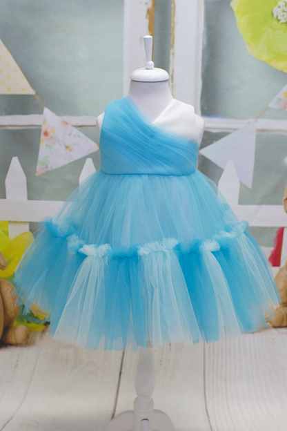 Baby Blue Tulle Flower Girl Dress: Elegant Toddler Ball Gown