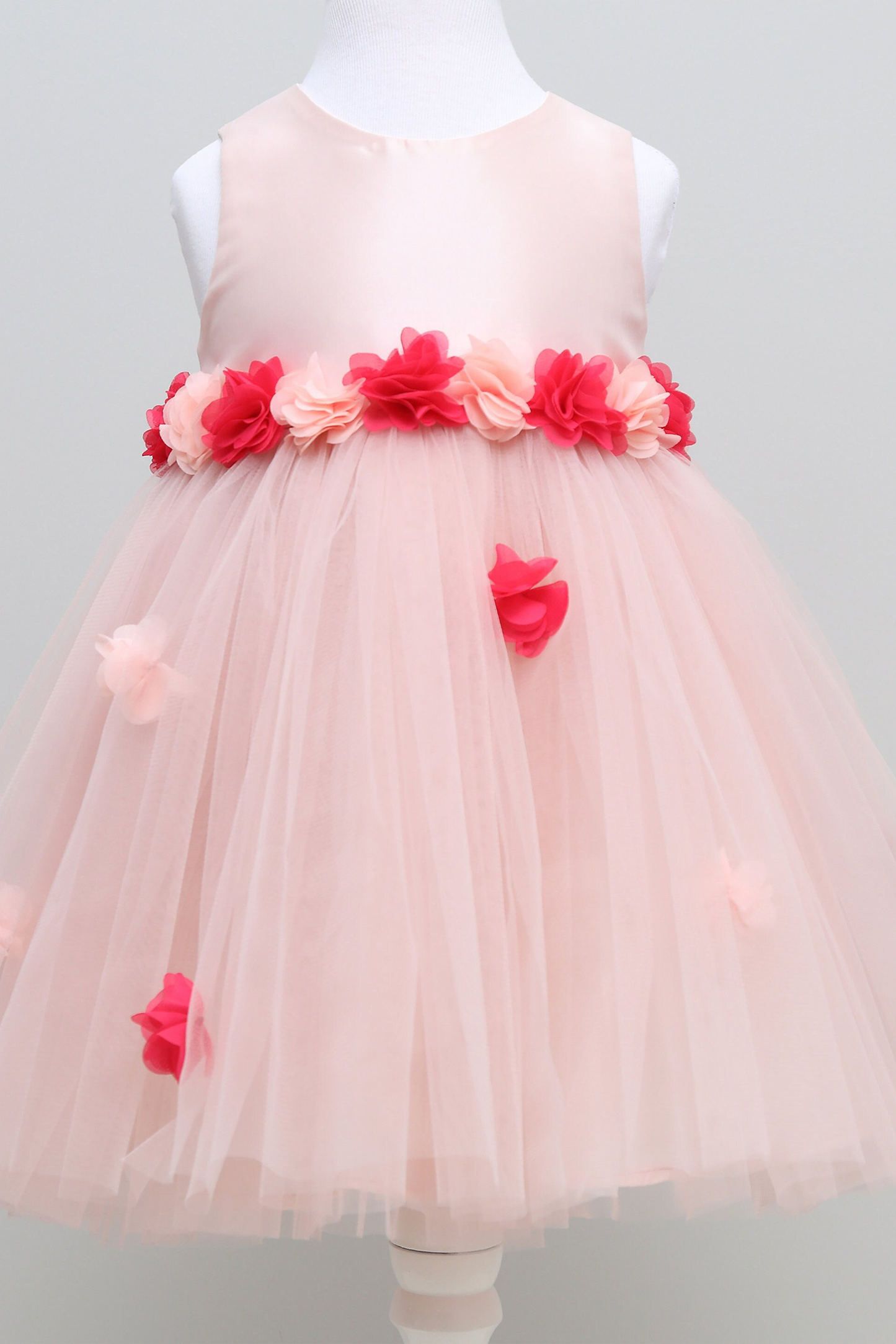 Pink Tulle Flower Girl Dress: Baby Wedding, First Birthday