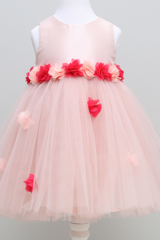 Pink Tulle Flower Girl Dress: Baby Wedding, First Birthday