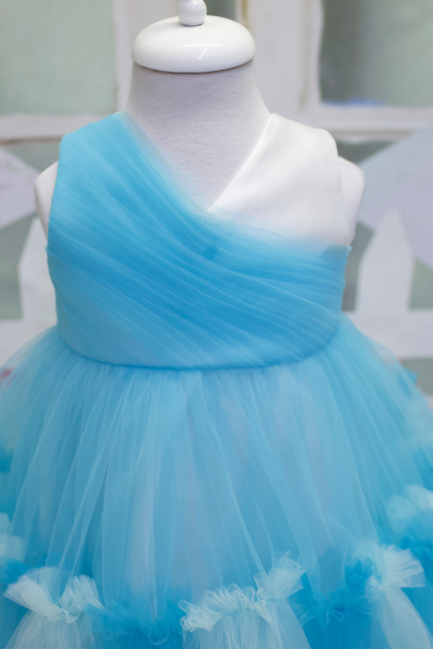 Baby Blue Tulle Flower Girl Dress: Elegant Toddler Ball Gown