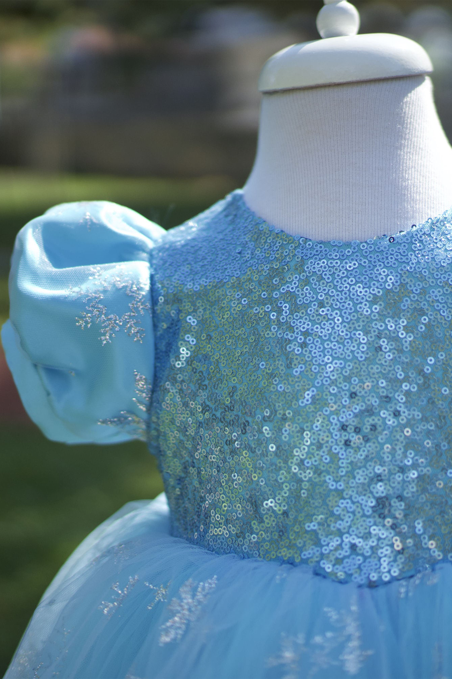 Girls' Elsa Princess Dress: Blue Fluffy Tutu, Birthday Party Dress