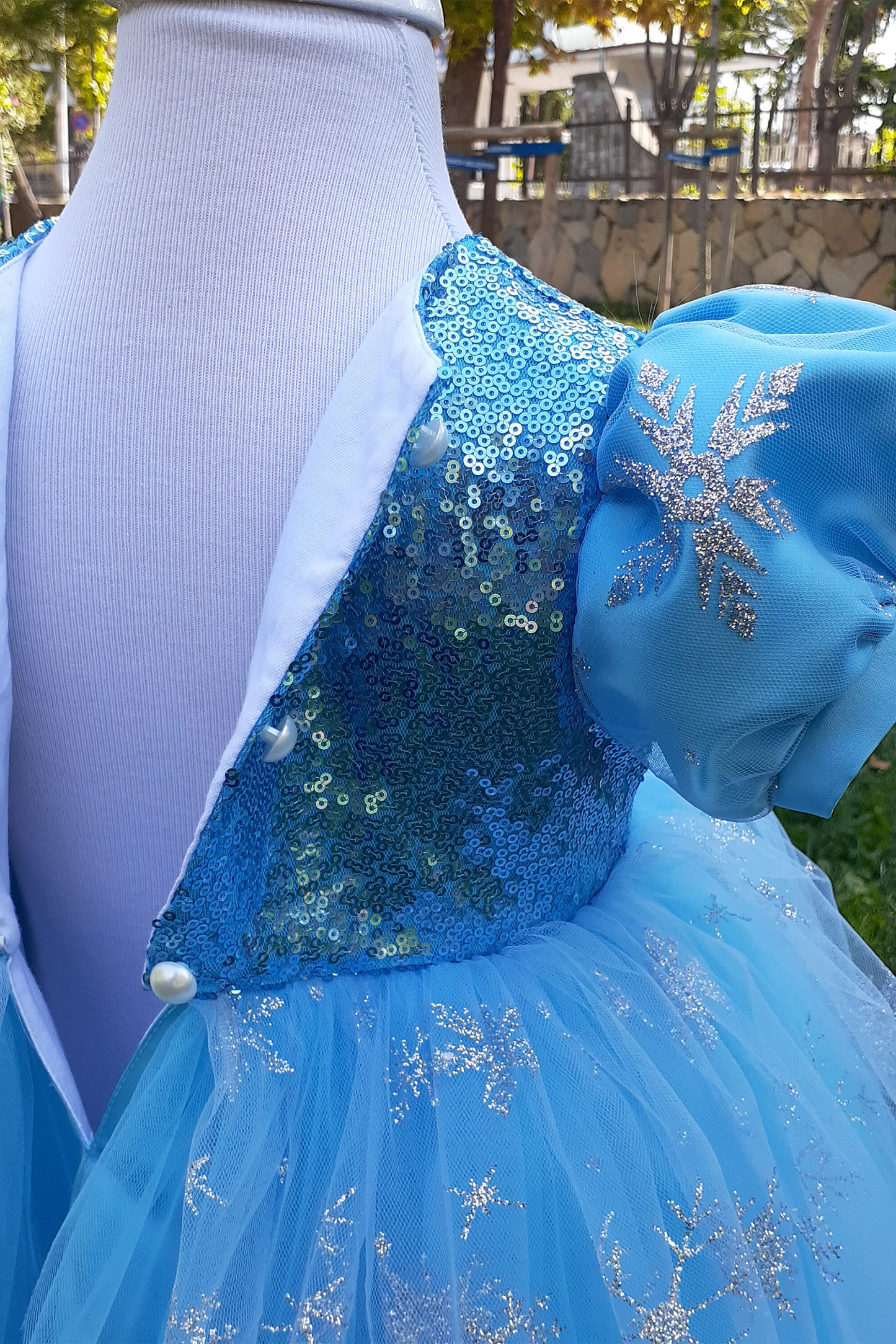 Girls' Elsa Princess Dress: Blue Fluffy Tutu, Birthday Party Dress