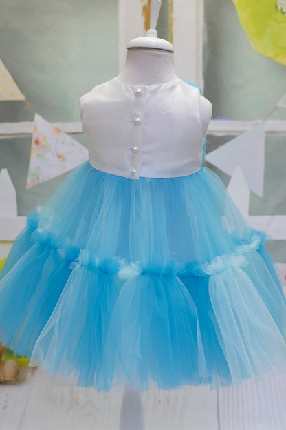Baby Blue Tulle Flower Girl Dress: Elegant Toddler Ball Gown