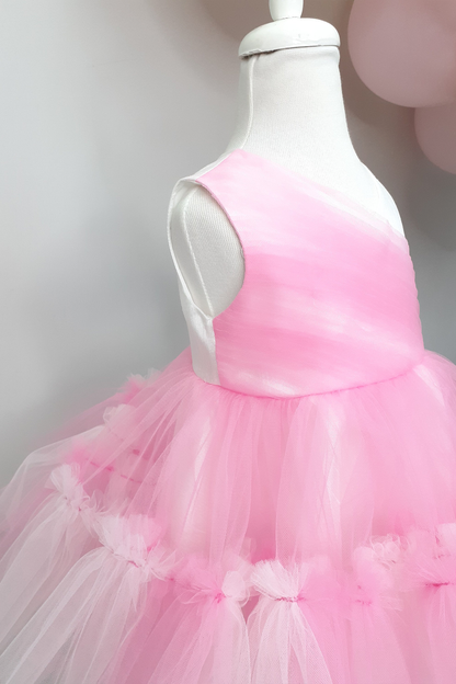 Pink Tulle Baby Girl Tutu Dress: Handmade Princess Party Dress