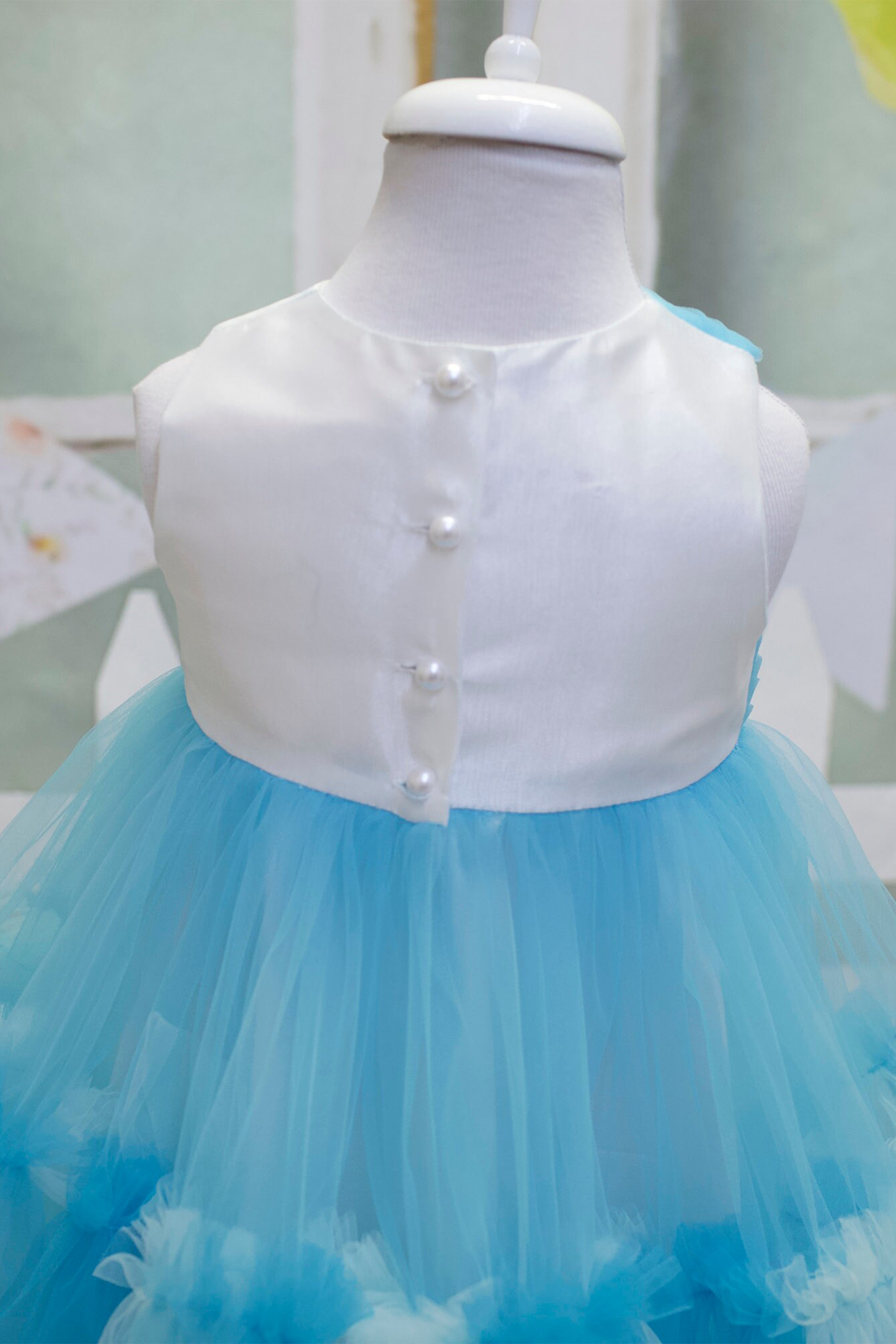 Baby Blue Tulle Flower Girl Dress: Elegant Toddler Ball Gown