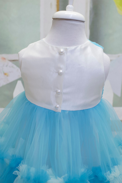 Baby Blue Tulle Flower Girl Dress: Elegant Toddler Ball Gown