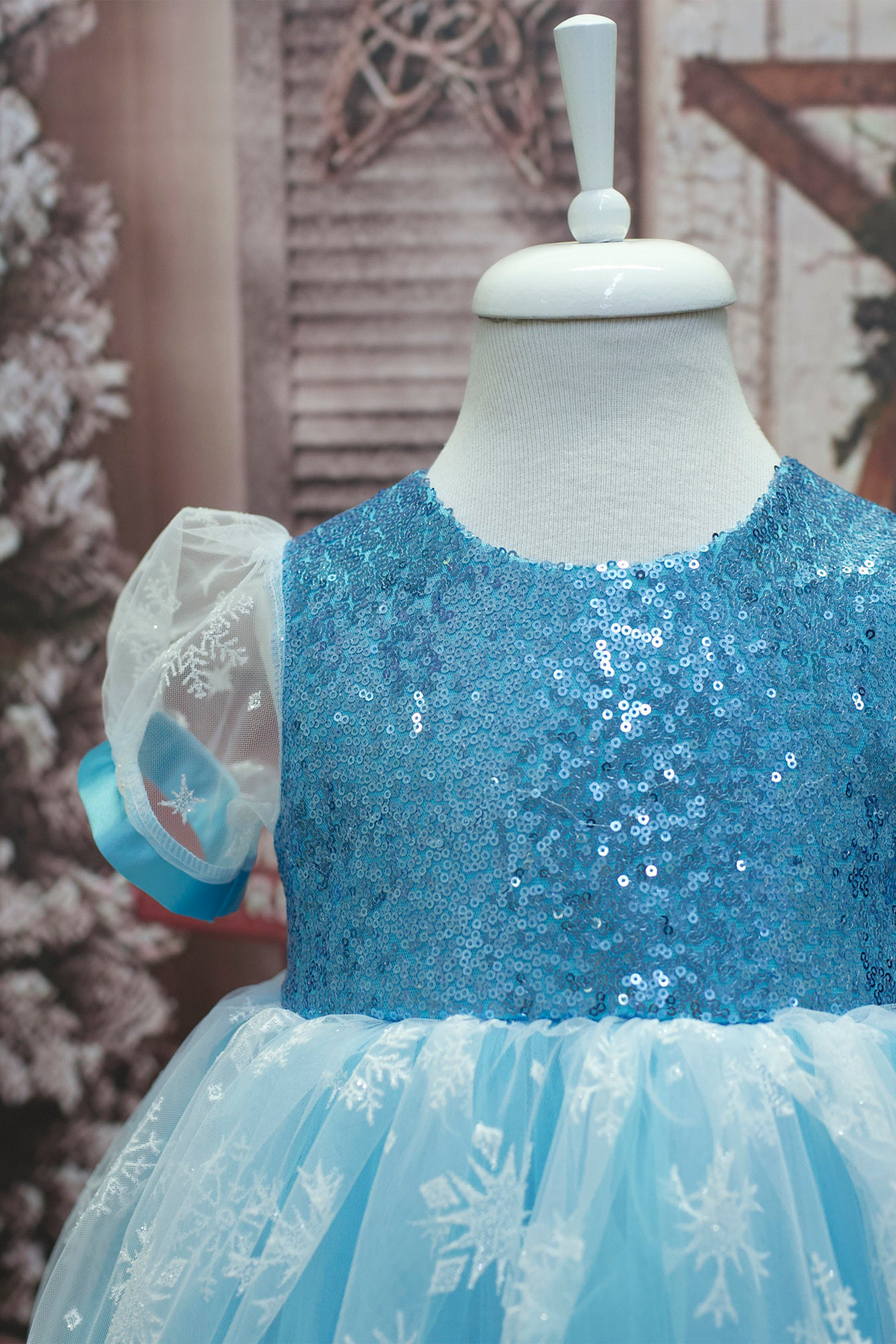 Blue Tulle Princess Dress: Elsa Birthday Party Dress Up