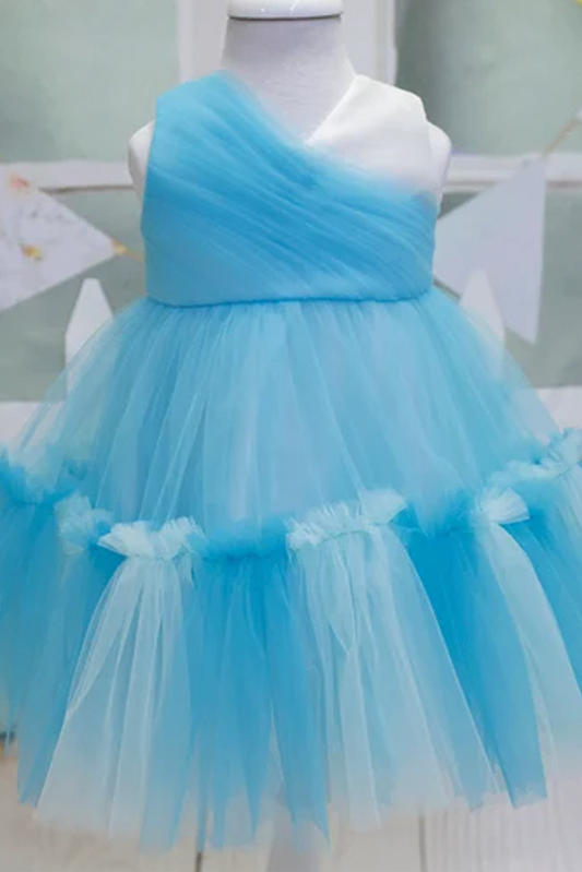 Baby Blue Tulle Flower Girl Dress: Elegant Toddler Ball Gown