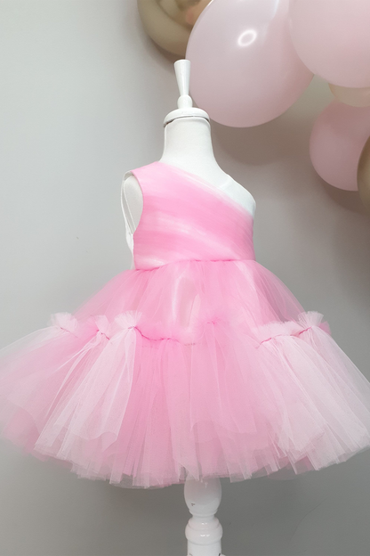 Pink Tulle Baby Girl Tutu Dress: Handmade Princess Party Dress