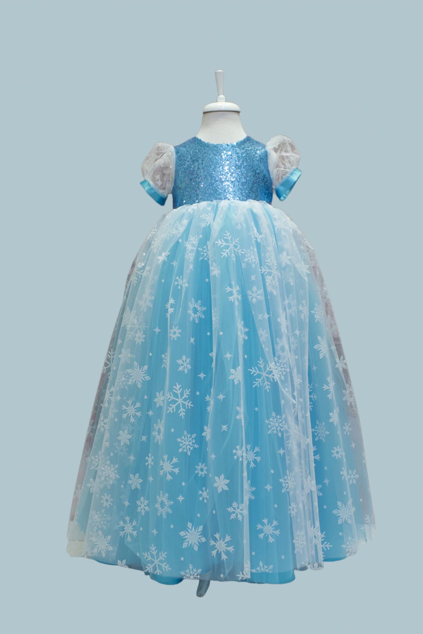 Blue Tulle Princess Dress: Elsa Birthday Party Dress Up