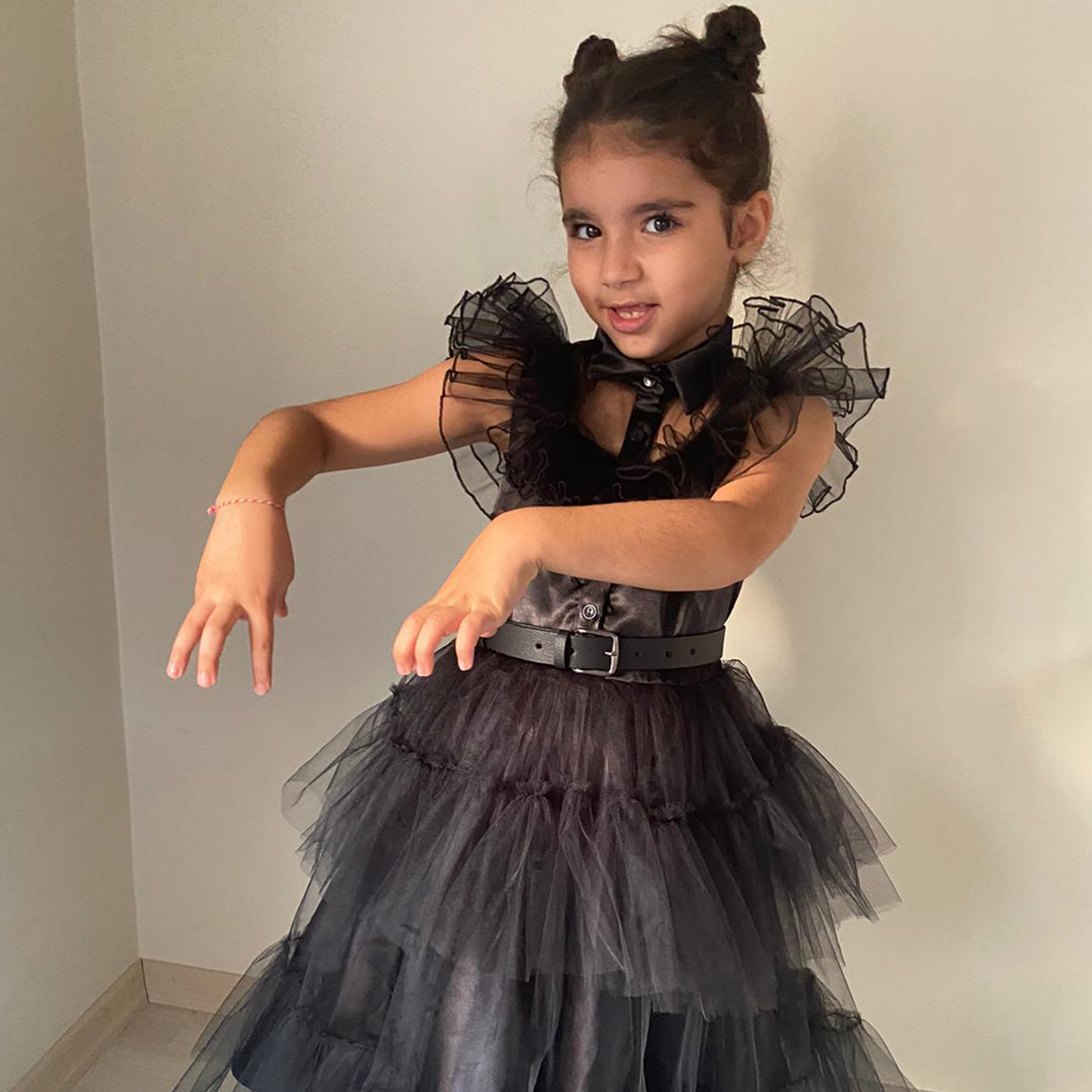 Black Tulle Wednesday Addams Costume Dress