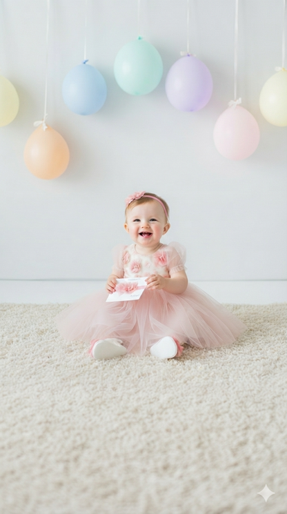 Elegant Blush Pink Tulle Toddler Girl Dress with Satin Diaper Cover for Special Occasions