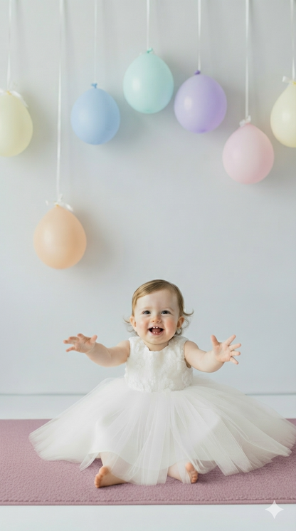 Elegant White Tulle Toddler Girl Dress with Satin Diaper Cover for Special Occasions