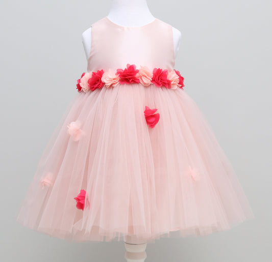 Pink Tulle Flower Girl Dress: Baby Wedding, First Birthday