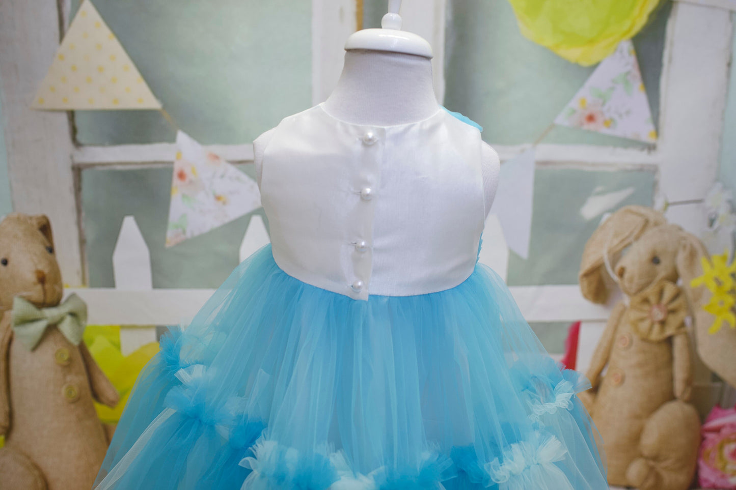 Baby Blue Tulle Flower Girl Dress: Elegant Toddler Ball Gown