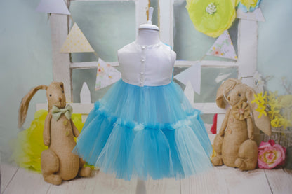 Baby Blue Tulle Flower Girl Dress: Elegant Toddler Ball Gown
