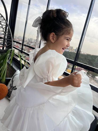 Organza Dress with Bow: First Communion, Party Dress
