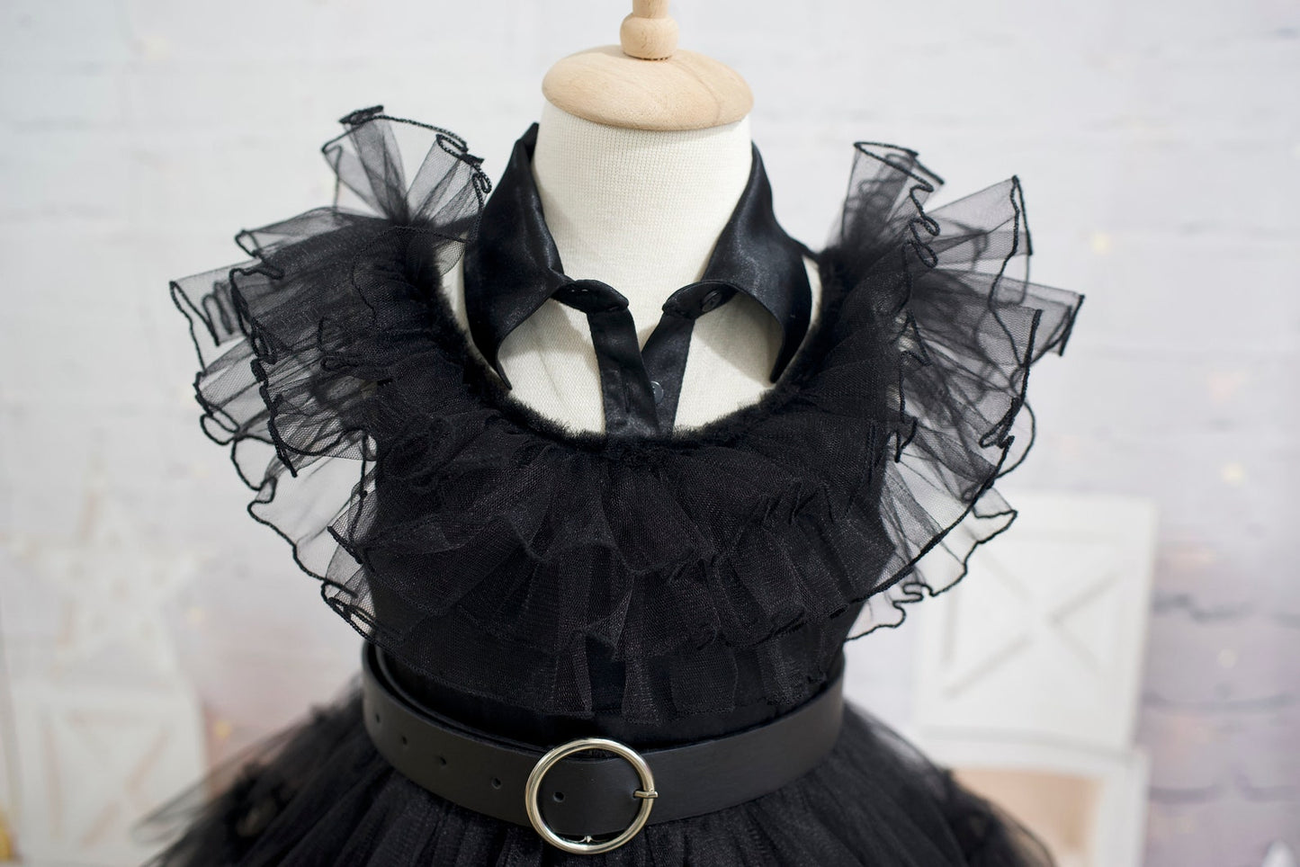 Black Tulle Wednesday Addams Costume Dress