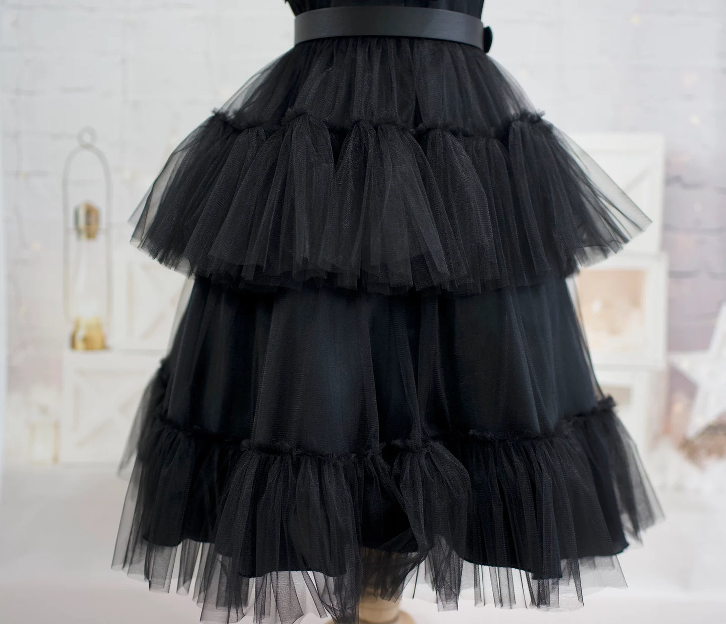 Black Tulle Wednesday Addams Costume Dress
