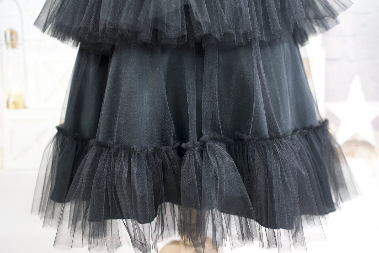 Black Tulle Wednesday Addams Costume Dress