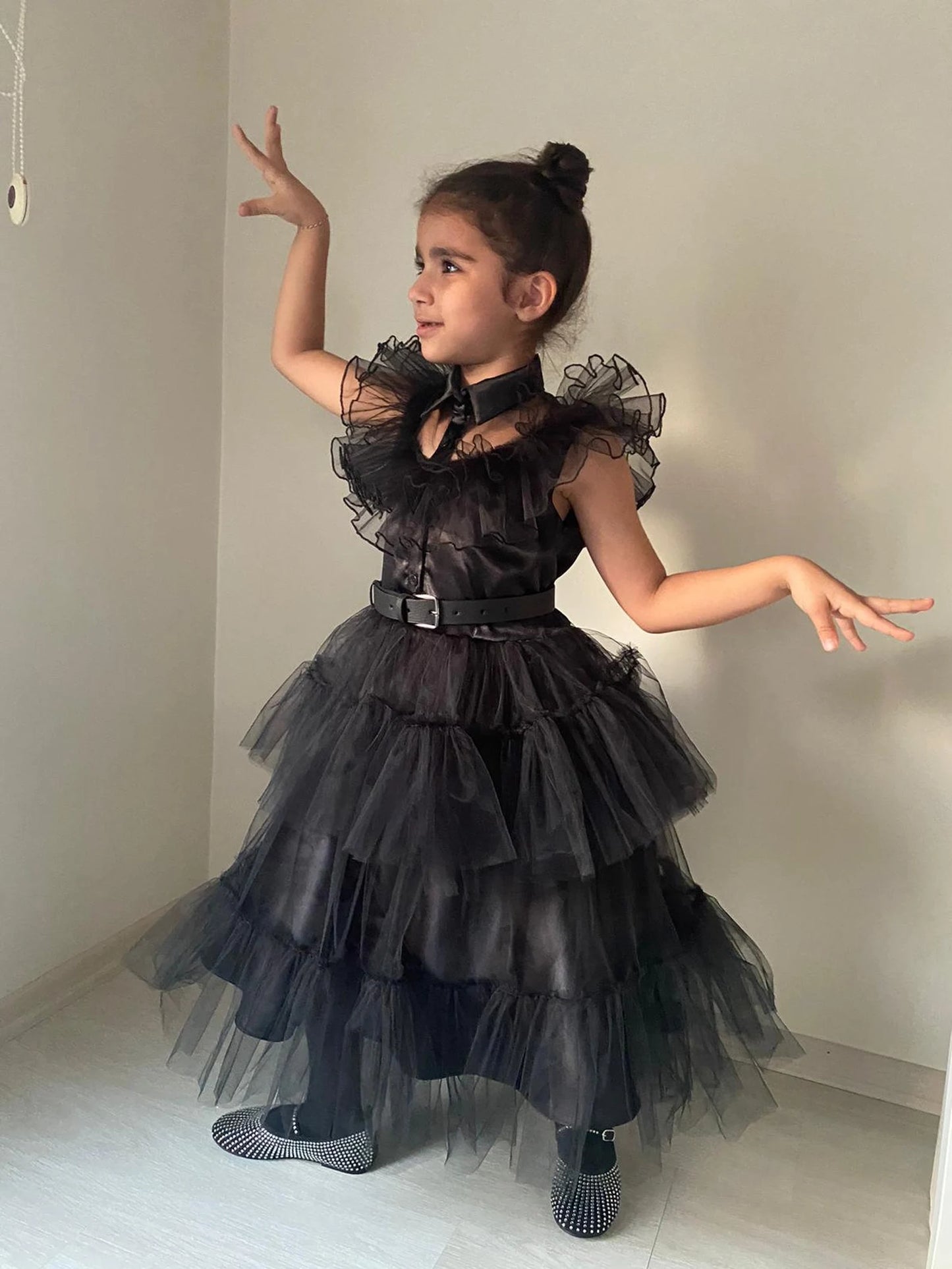 Black Tulle Wednesday Addams Costume Dress