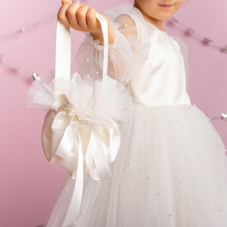 Ivory Tulle Dress: Long Sleeves