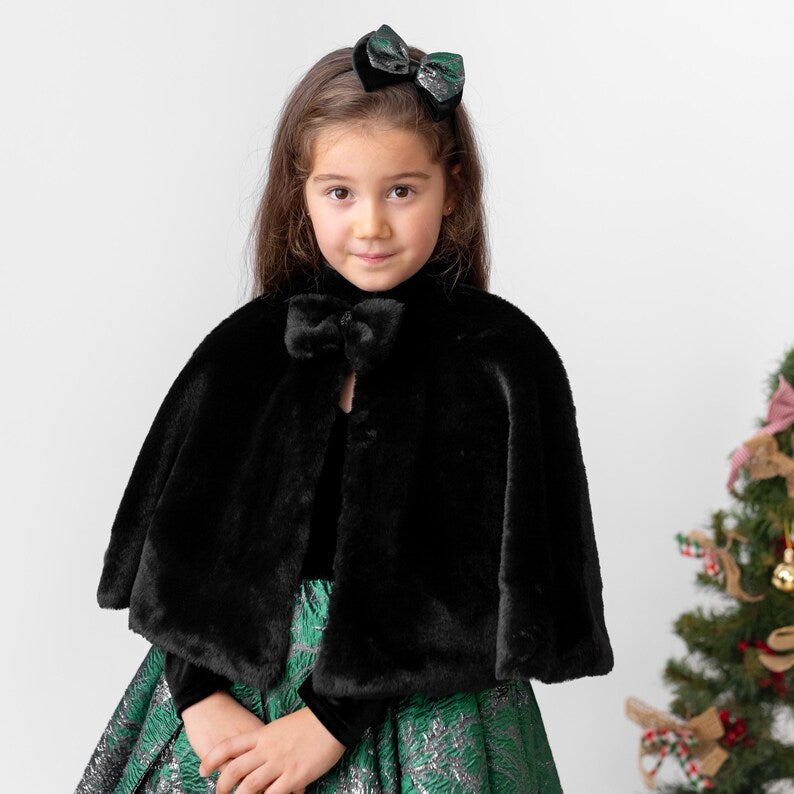 Emerald Green Christmas Dress, Velvet Brocade Flower Girl Dress – HandyyBaby