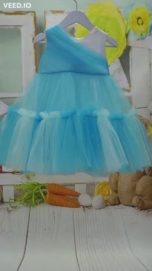 Baby Blue Tulle Flower Girl Dress: Elegant Toddler Ball Gown