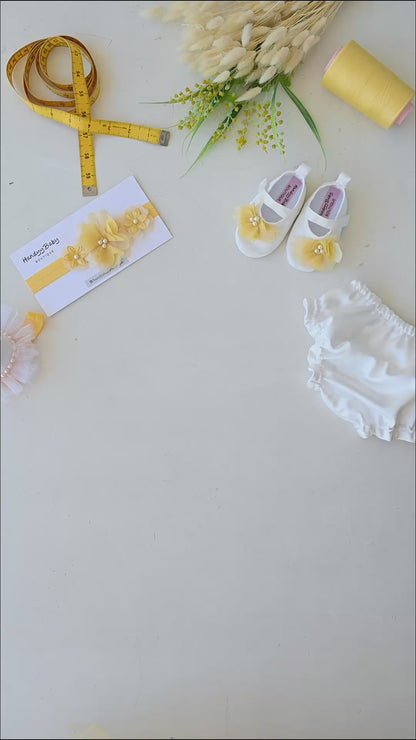 Elegant Yellow Tulle Toddler Girl Dress with Satin Diaper Cover for Special Occasions