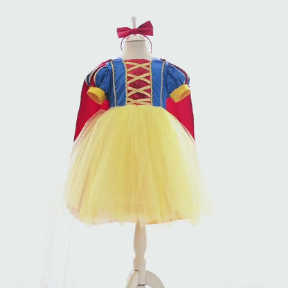 Snow White Dress: Princess Costume with Headband for Halloween